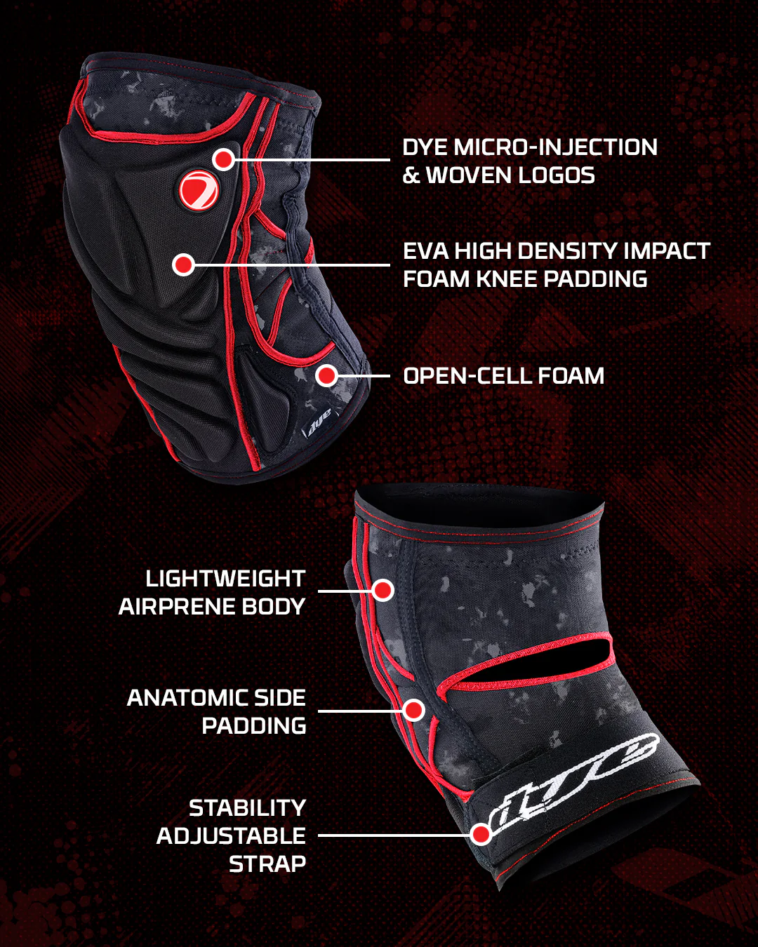 Performance Knee Pads - Dyecam Red - Image 2